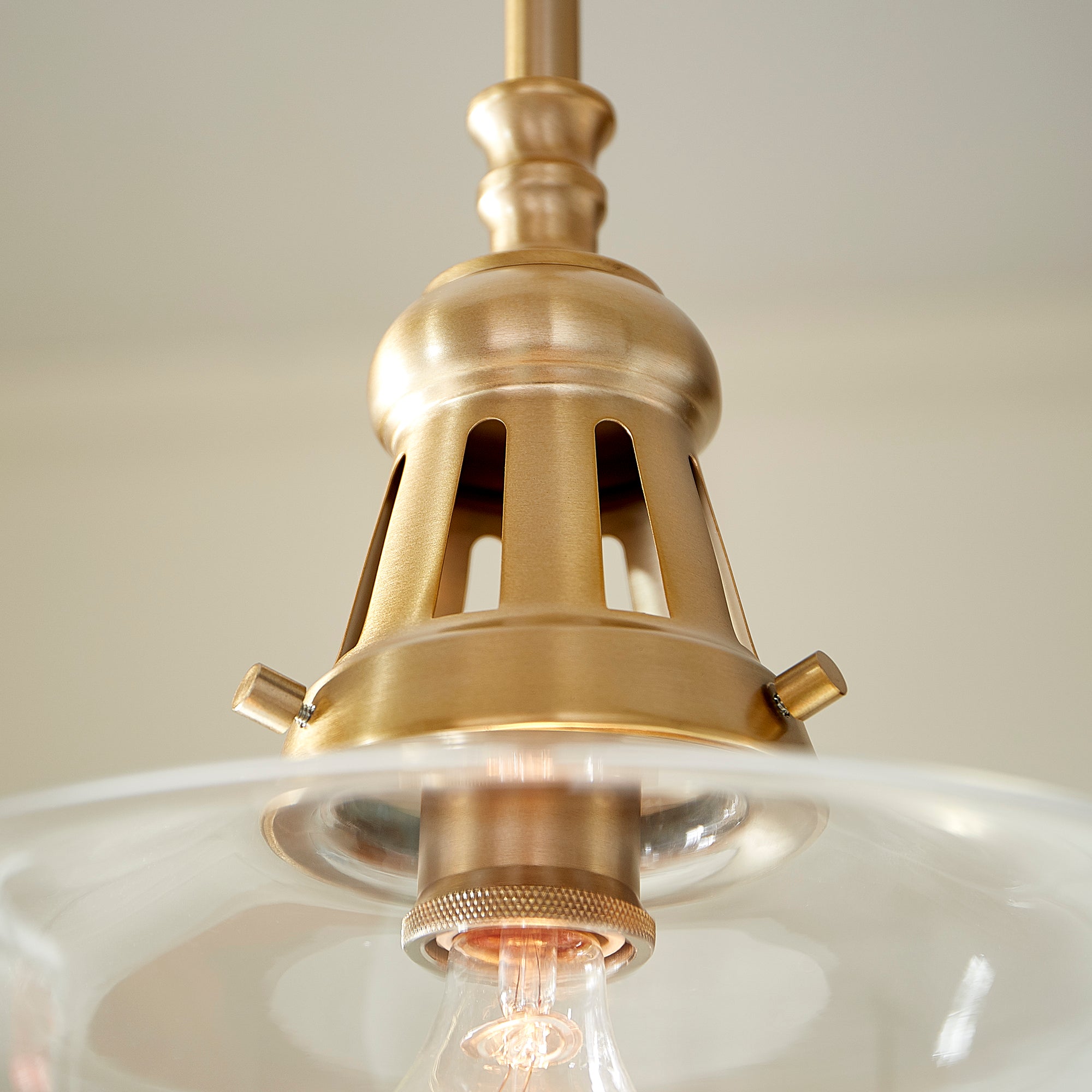 Quorum International 801-12-80  Schoolhouse Pendants Pendant Light Aged Brass
